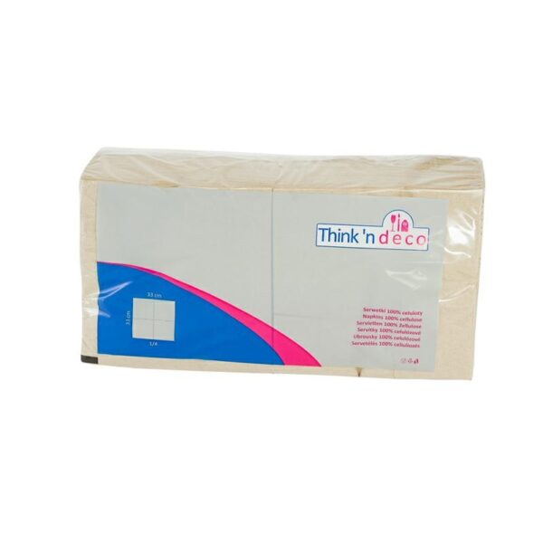 Serwetki papierowe 33x33 2W 1/4 jasny brąz op.250szt