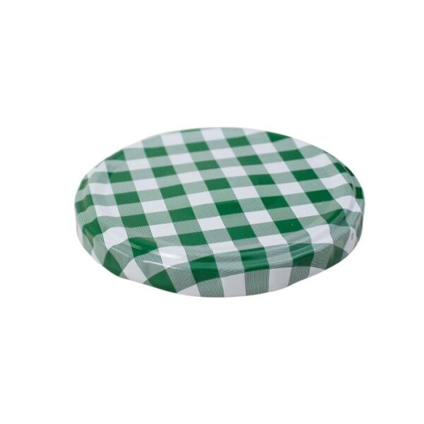 Nakrętka metal fi82 kolor zielona kratka z klikiem