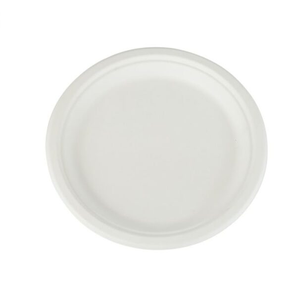 Talerz okrągły 23 cm z trzciny cukrowej op.50szt biały