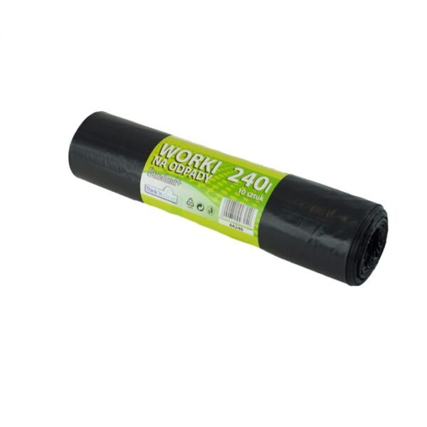 Worki LDPE czarne 240 l na odpady mocne