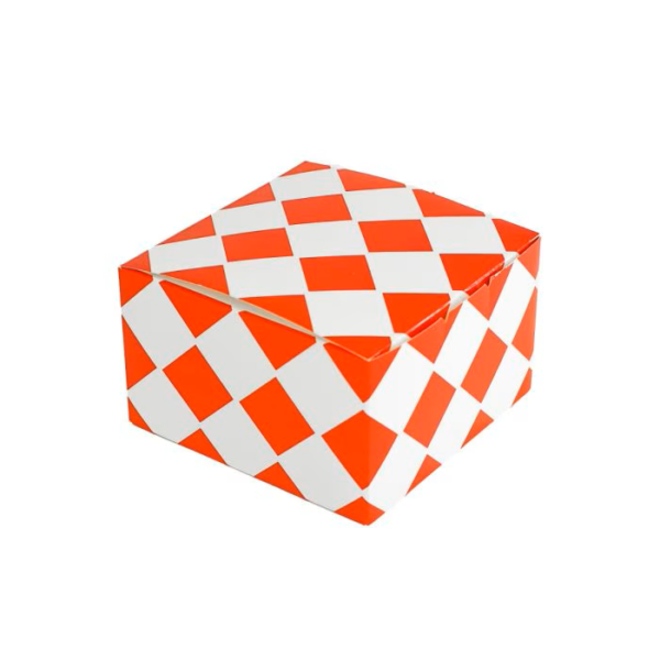 Pudełko 130x130x80 kratka czerwona